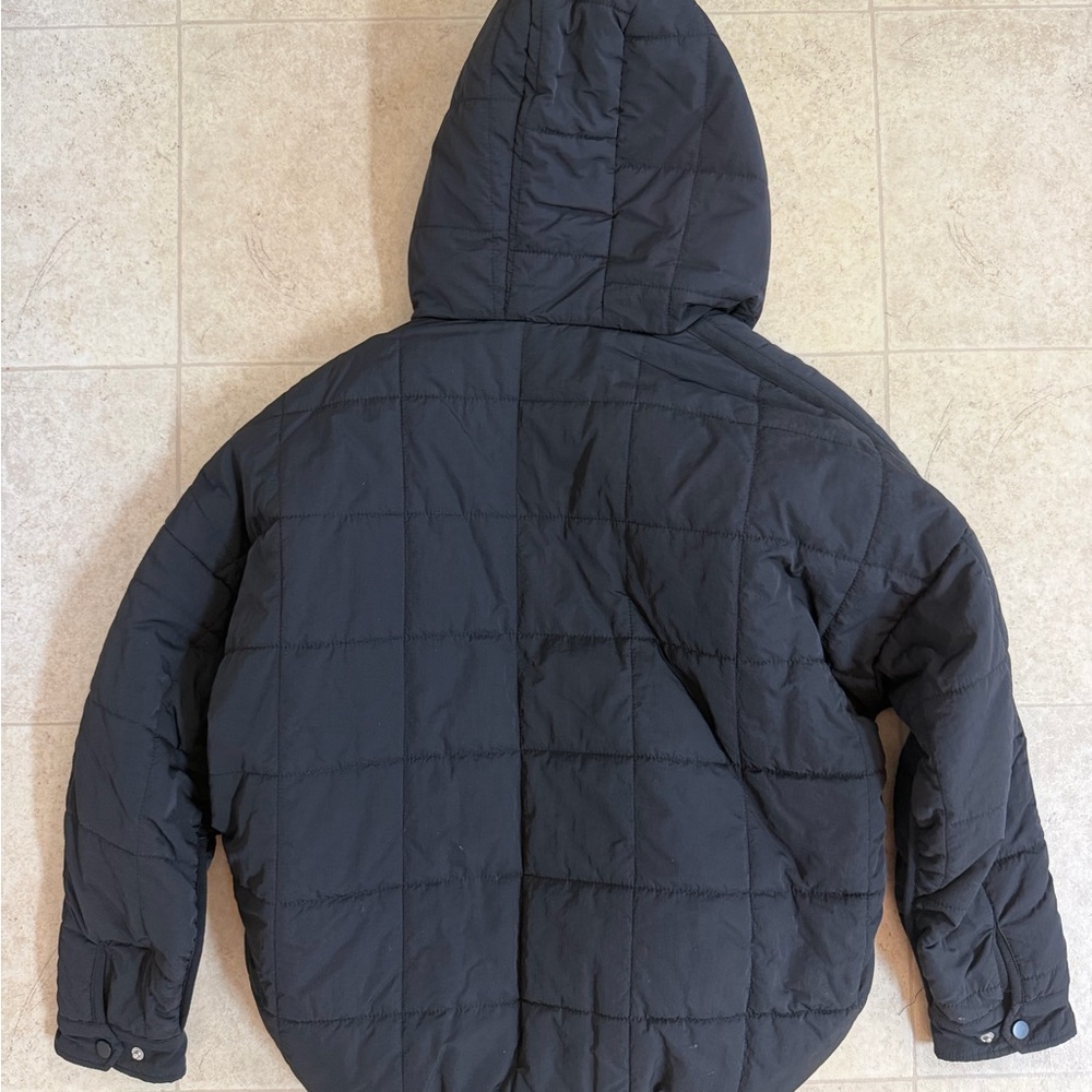 Black Quilted Packable Puffer Pullover Jacket -Me… - image 4